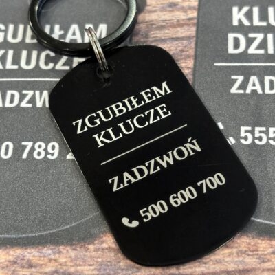 Brelok z numerem telefonu